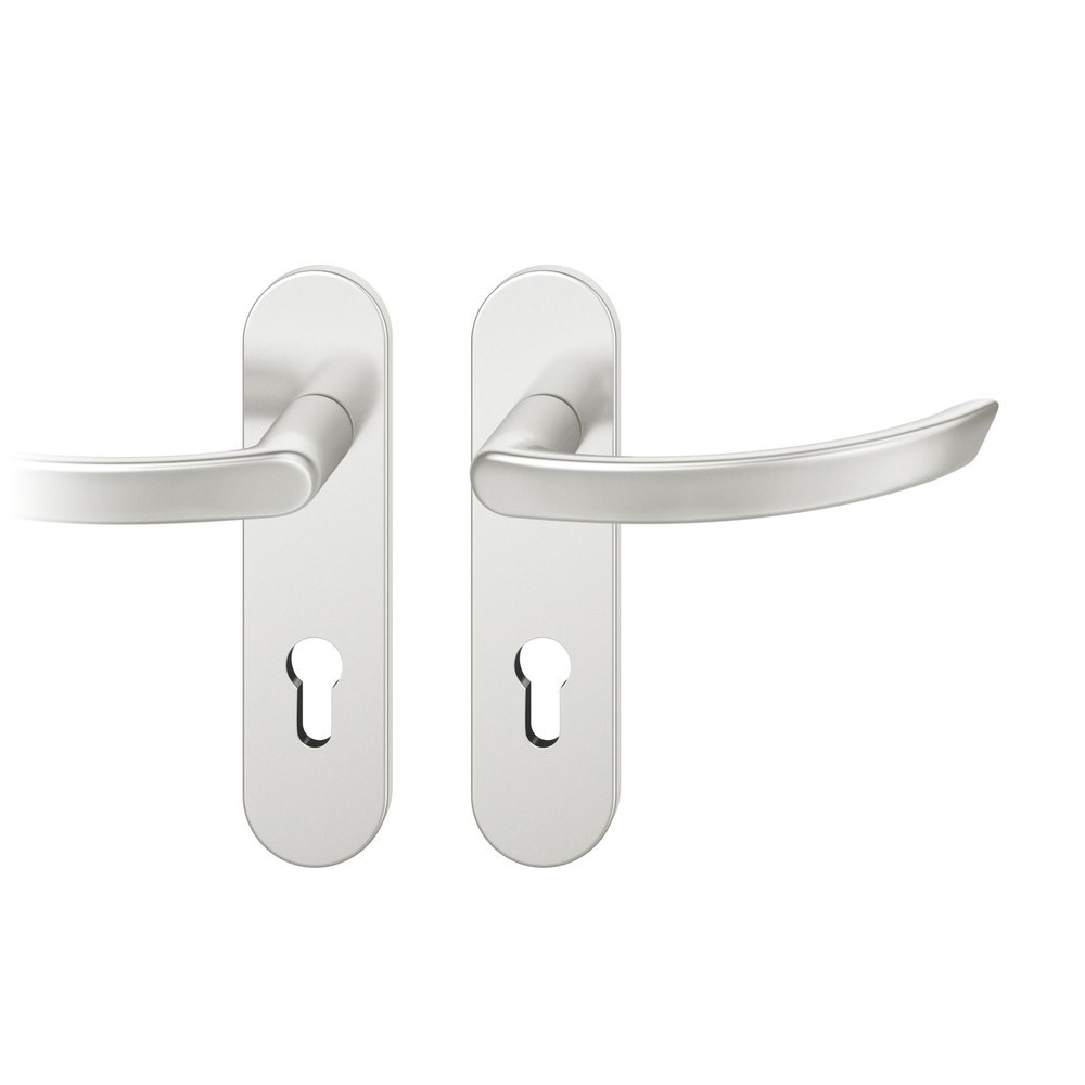 FSB Drückergarnitur mit Kurzschild 72 1119, AGL 3, Aluminium