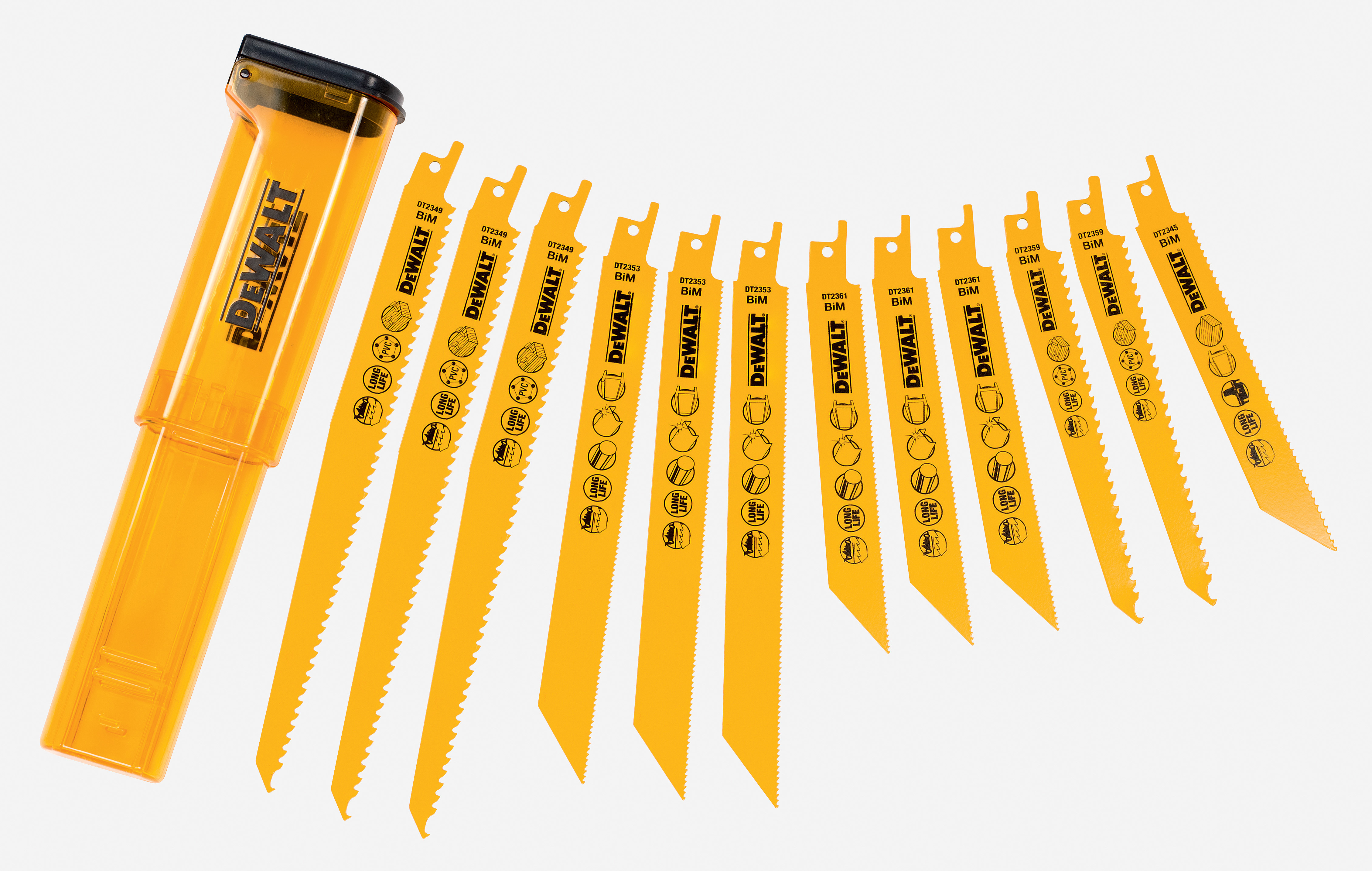 Säbelsägeblätter DEWALT BIM, Set 12-tlg.