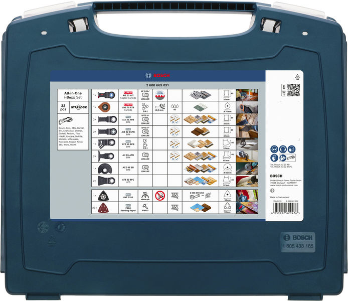Produktbild Verpackung, Koffer, Werkzeugsatz, Bosch, Bohrer, Anleitungsaufkleber