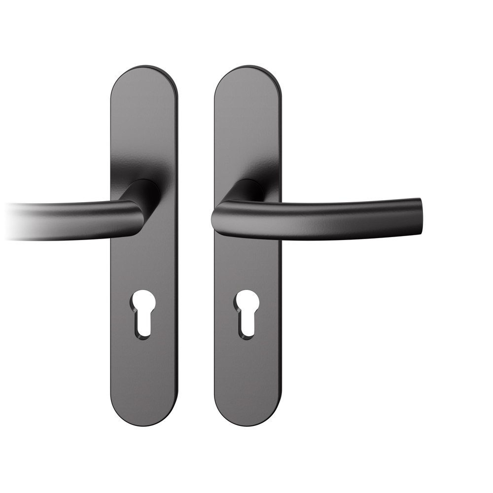 FSB Drückergarnitur mit Langschild 12 1107, VK 8, oval, mit Nocken, Aluminium