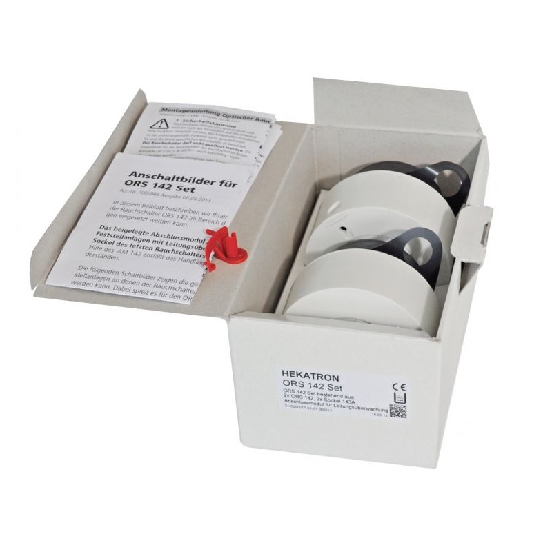 Rauchschalter, Hekatron ORS 142 Set, zum Aufschrauben, 18-28V, DC, weiß, ähnlich RAL 9010 Rauchschalter, Hekatron ORS 142 Set, zum Aufschrauben, 18-28V, DC, weiß, ähnlich RAL 9010