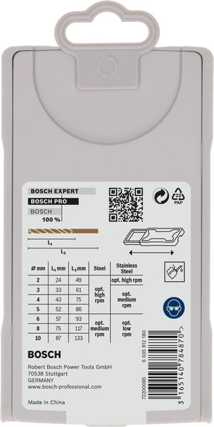 Bosch PRO Metal HSS-G Spiralbohrer-Set, 7-tlg.