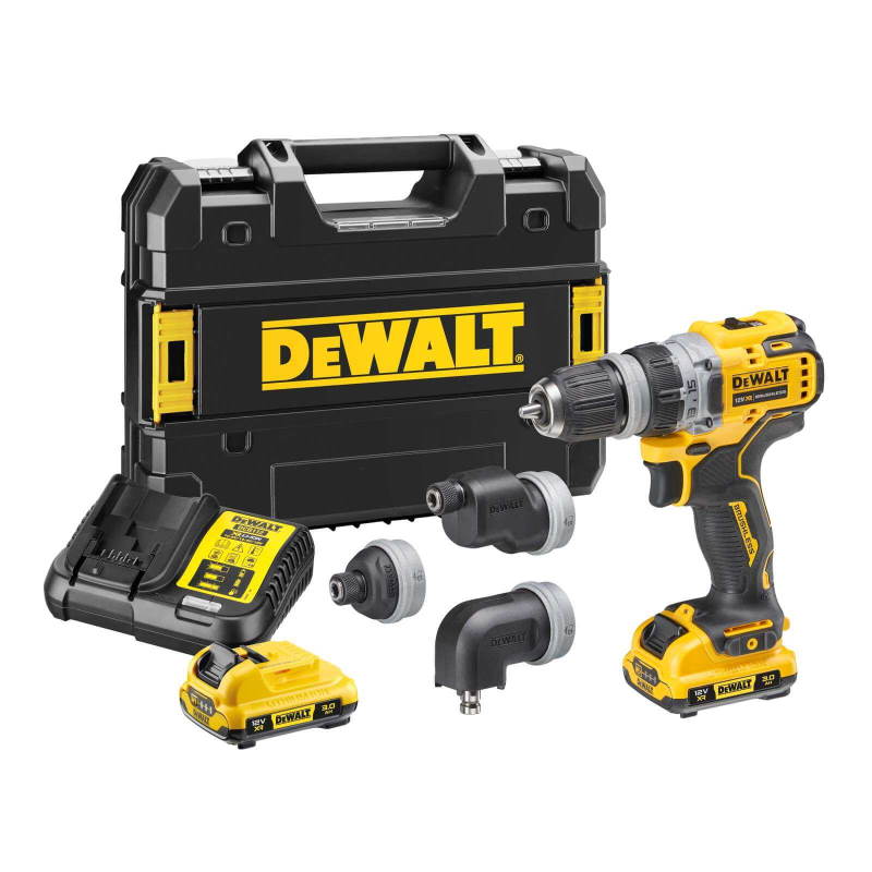 Akku-Bohrschrauber DEWALT DCD703L2T, 4 Köpfe, 12 Volt