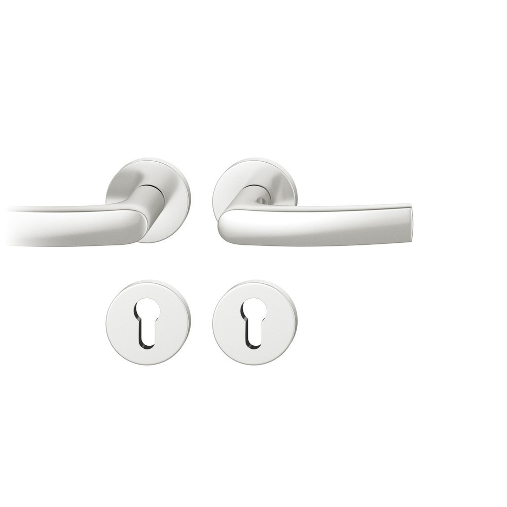 FSB Drückergarnitur mit Rosetten 12 1015, ASL, rund, VK 8 mm, mit Nocken, Aluminium