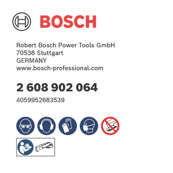 Digitale GPSR-Kennzeichnung, Werkzeug, Schnittwerkzeug, Bosch, Handwerkzeug, Modellnummer 2 608 902 064