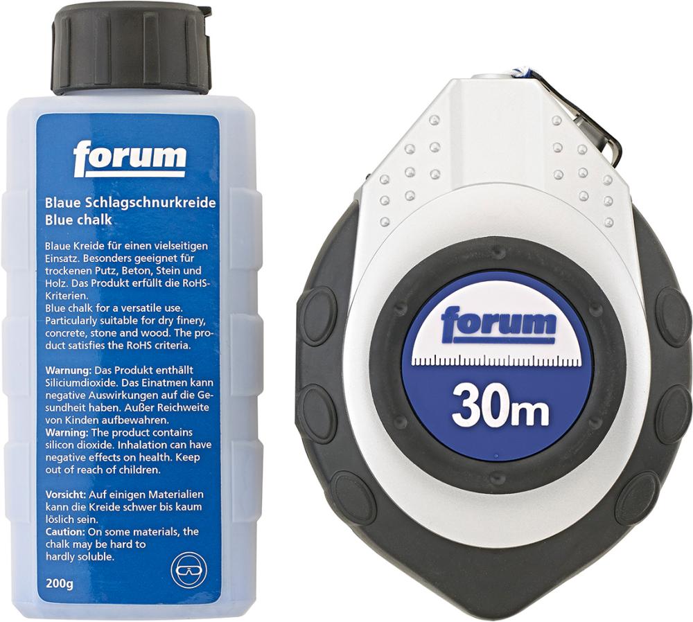FORUM Schlagschnurautomaten-Set  30m m. blau. Kreide