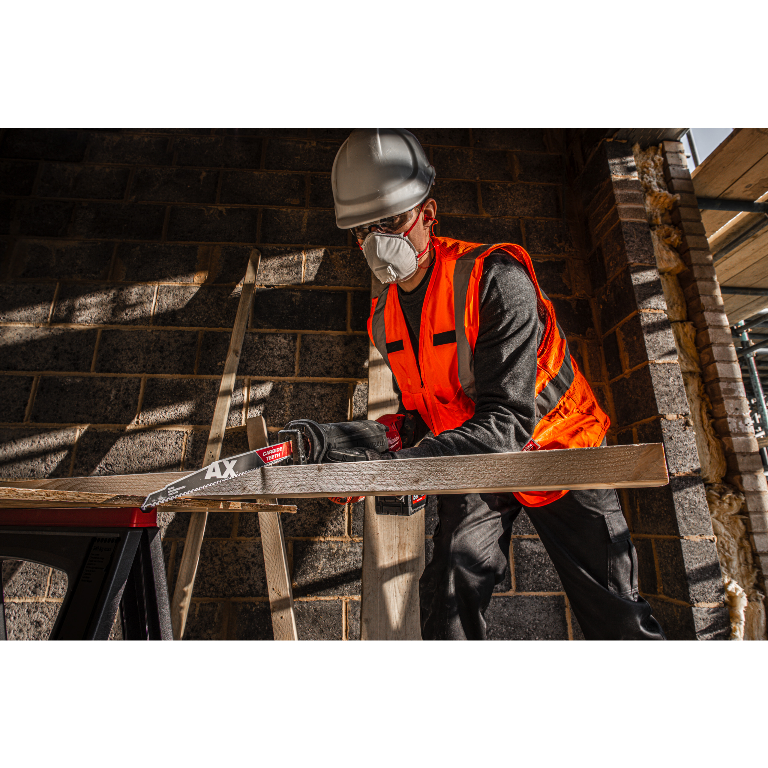 Milwaukee Säbelsägeblatt 230 x 5 mm (5 TPI) Demontage THE AX HM-bestückt 5er Pack