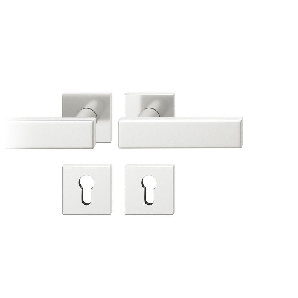 FSB Drückergarnitur mit Rosetten 12 1003, ASL, eckig, VK 7 mm, mit Nocken, Aluminium