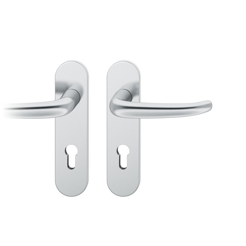 FSB FH Drückergarnitur mit Kurzschild 76 1023, AGL 3, Edelstahl