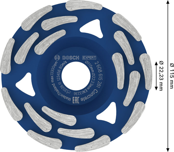 Bild der Produktabmessungen, Impact, Carbide, Scheibe, Schnitt, Klinge