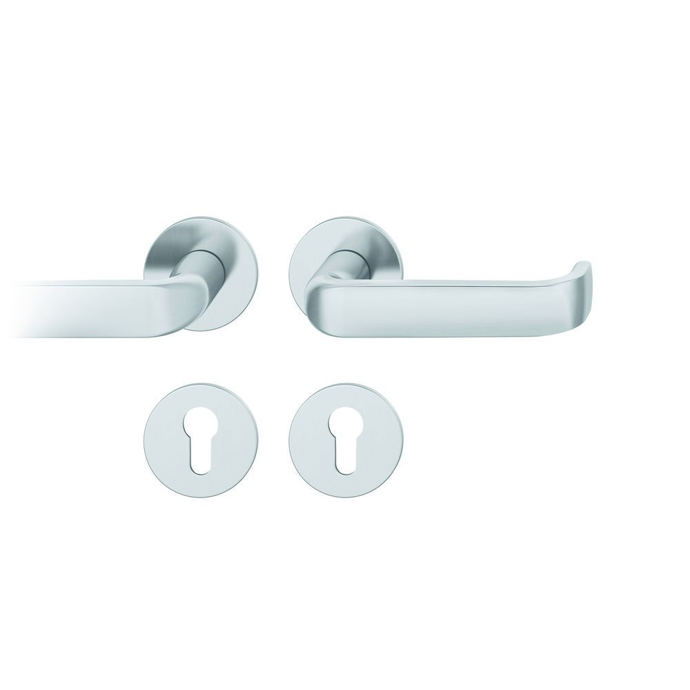 Türgriff, Türdrücker, Rundrosette, Satinnickel, Schlossrosette