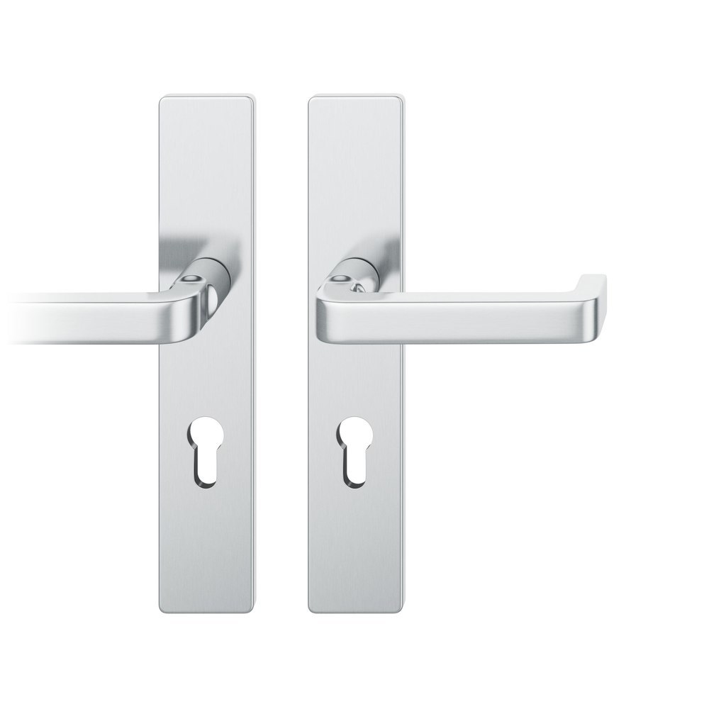 FSB FH Drückergarnitur mit Langschild 79 1134, eckig, Edelstahl