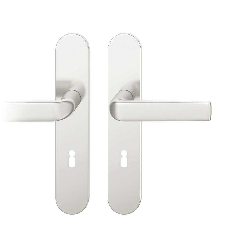 FSB Drückergarnitur mit Langschild 12 1267, VK 8, oval, mit Nocken, Aluminium