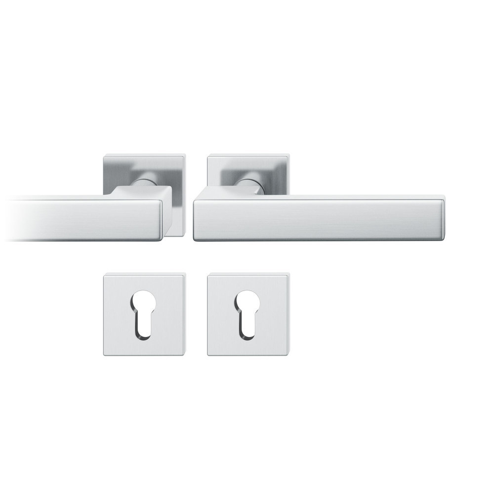 FSB Drückergarnitur mit Rosetten 72 1183, eckig, mit Nocken, VK 8, AGL3, Edelstahl