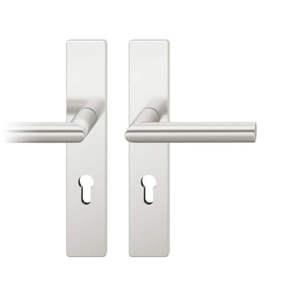 FSB FH Drückergarnitur mit Langschild 76 1076, eckig, AGL3, Aluminium