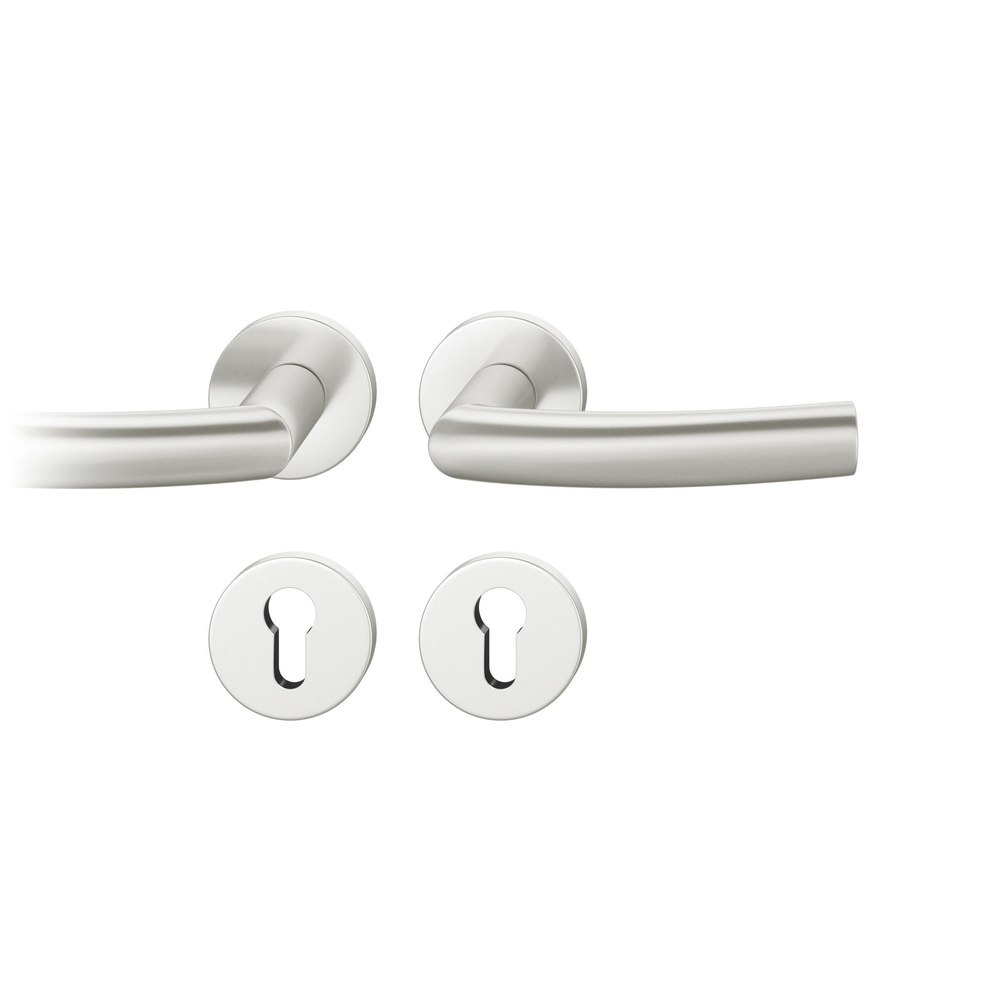 FSB Drückergarnitur mit Rosetten 12 1107, ASL, rund, VK 7 mm, mit Nocken, Aluminium