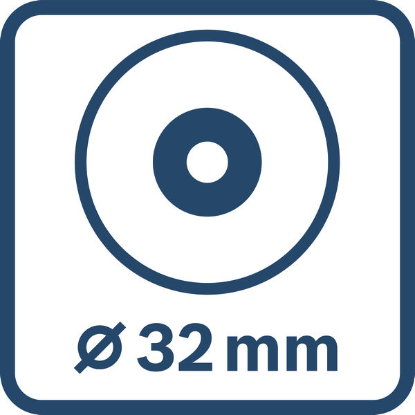 Symbol, Ø 32 mm, Kreis, Scheibe, Loch, Öse
