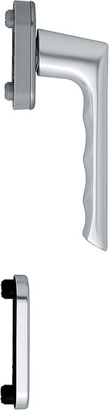 HOPPE Fenstertür-Halbgarnitur Brest 0739/U26/49PNS, N 10, Profilzylinder gelocht