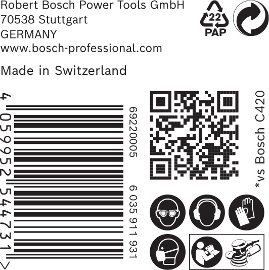 Bosch EXPERT C470 Schleifpapier Mehrloch für Exzenterschleifer, 125&nbsp;mm, K 220, 50-tlg.