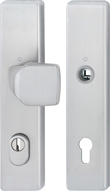 HOPPE Schutz-Wechselgarnitur mit Langschild 61G/2222ZA/2210, ohne Lochteil, 8/10/92 mm, Aluminium