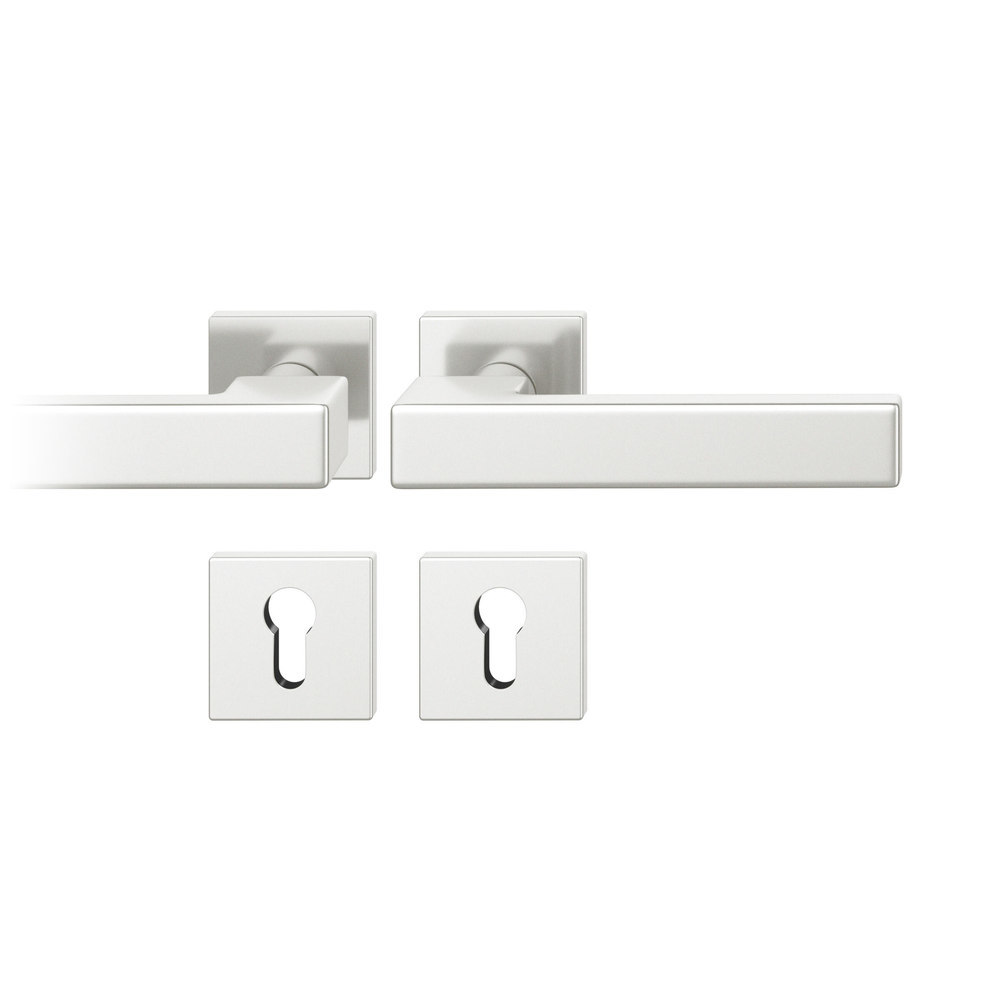 FSB Drückergarnitur mit Rosetten 72 1183, eckig, mit Nocken, VK 8, AGL3, Aluminium