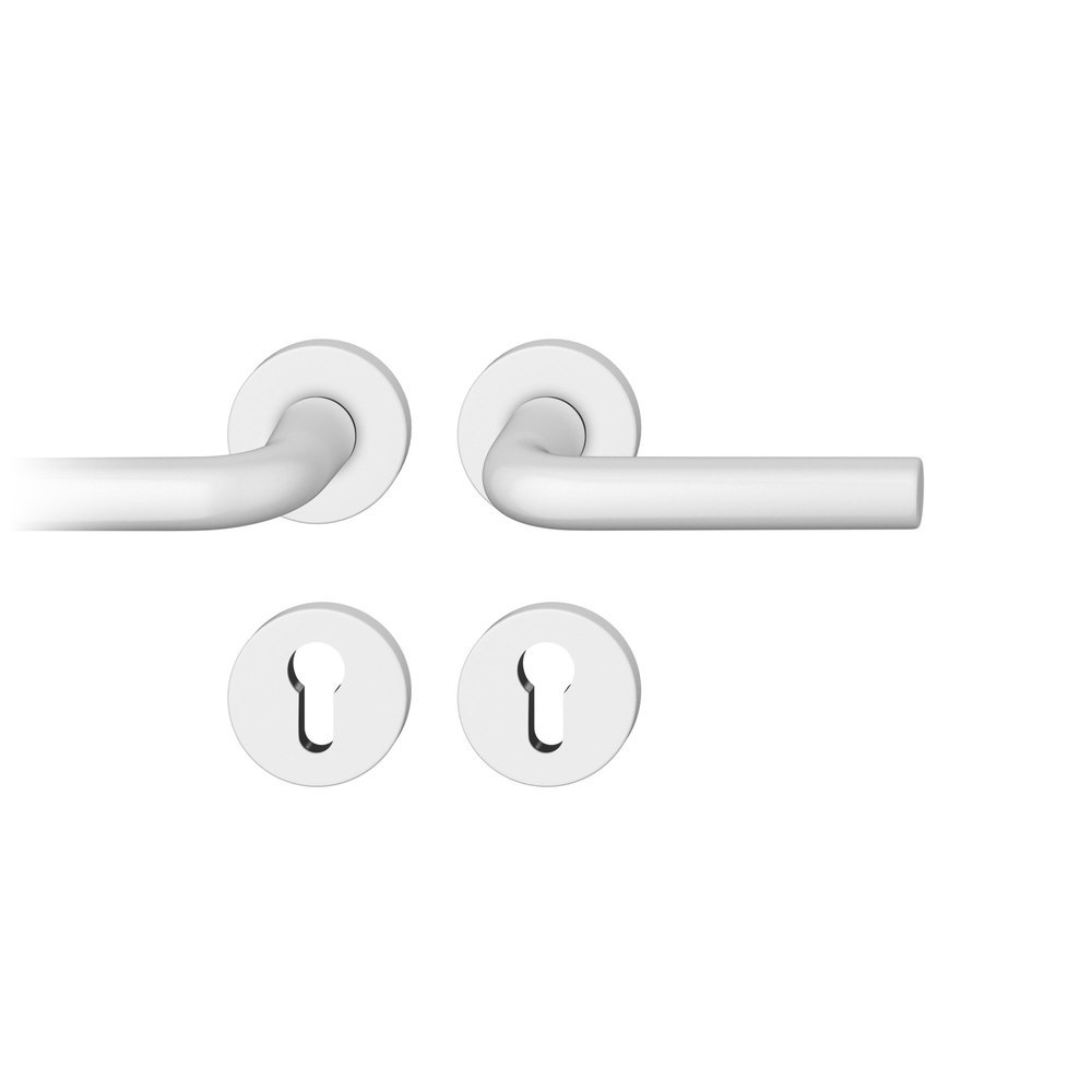 FSB Drückergarnitur mit Rosetten 12 1075, ASL, rund, VK 7 mm, mit Nocken, Aluminium