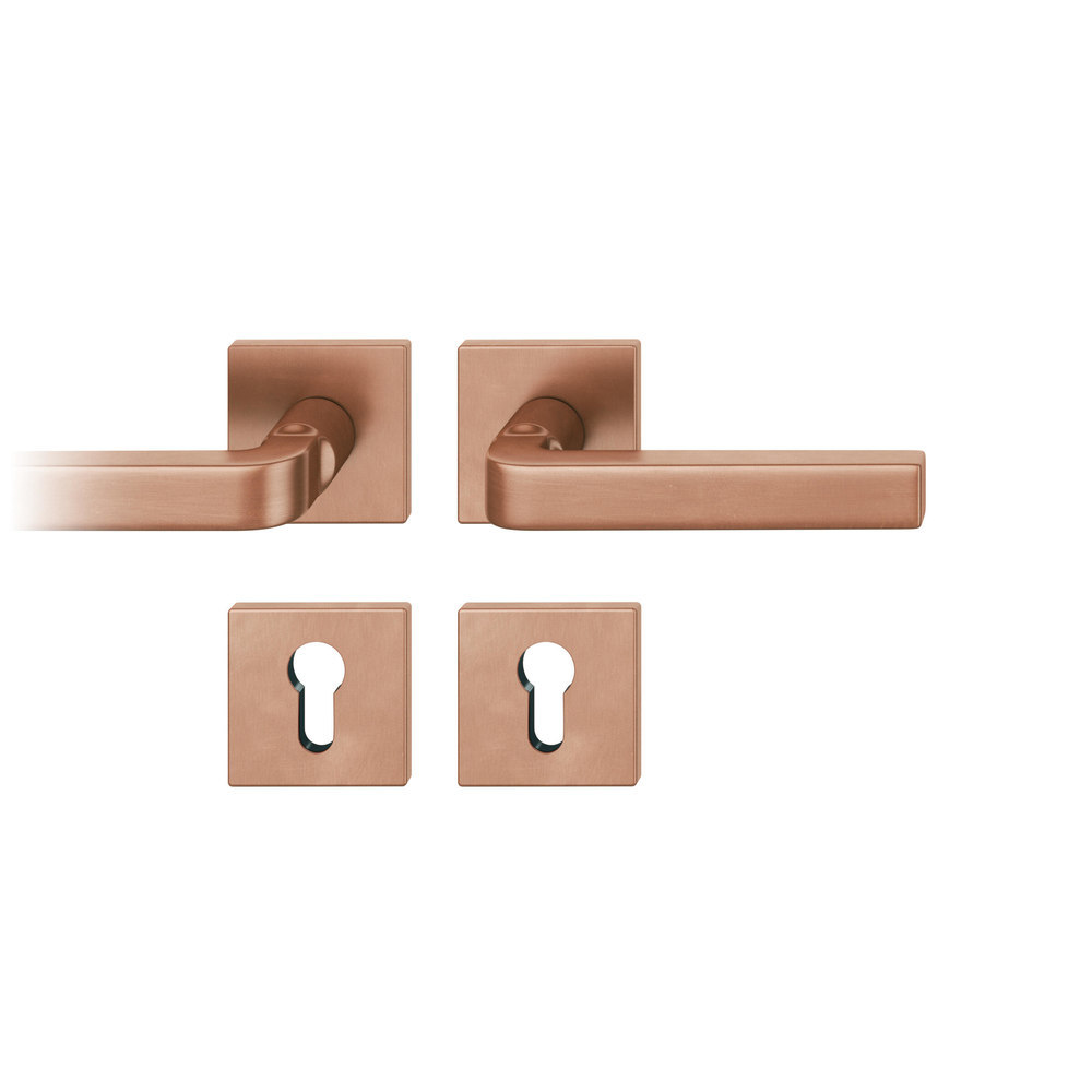 FSB FH Drückergarnitur mit Rosetten 76 1004, eckig, mit Nocken, VK 9, AGL3, Bronze