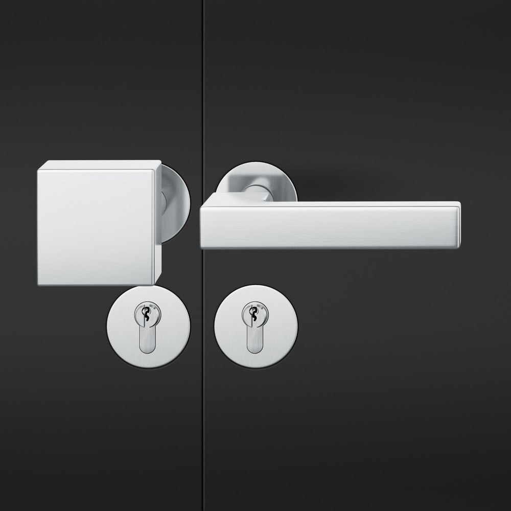 FSB Wechselgarnitur mit Rosetten 72 1183, Knopf 0 873, AGL3, VK 8, rund, flächenb., Edelstahl