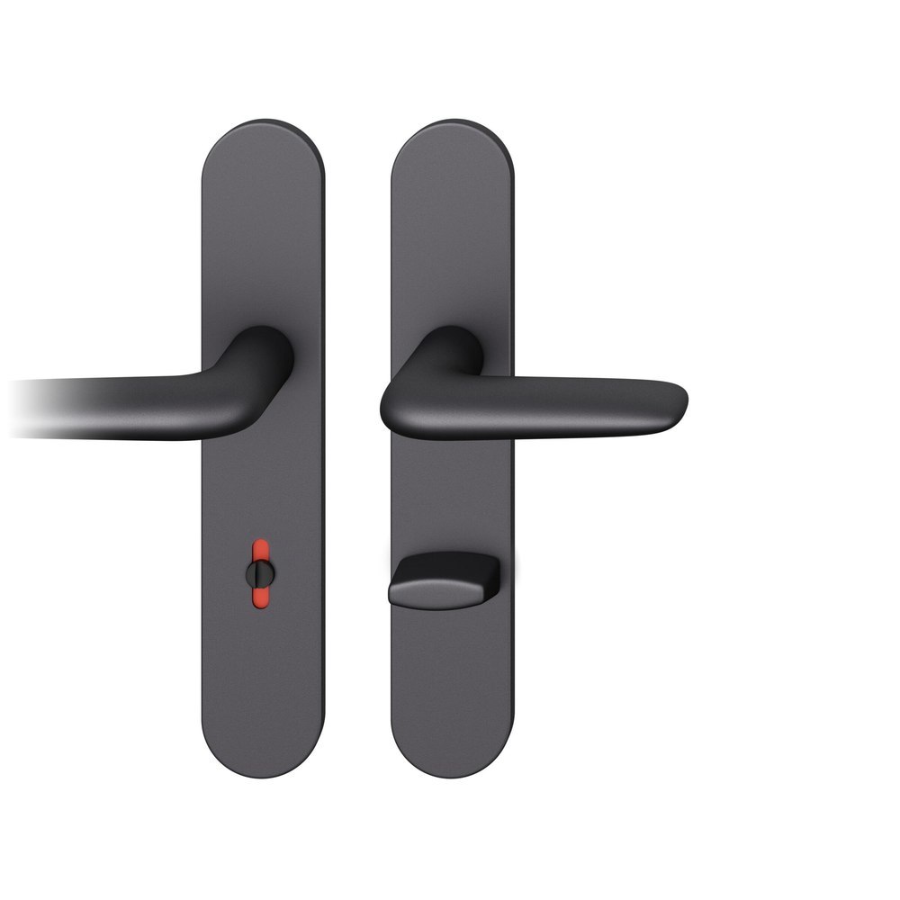 FSB Drückergarnitur mit Langschild 12 1291, VK 8, oval, mit Nocken, ZT, Aluminium