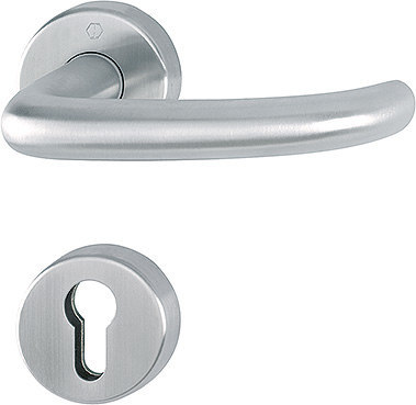 HOPPE FH Drückergarnitur San Francisco mit Rosetten FS-E1301/42H/42HS, Edelstahl