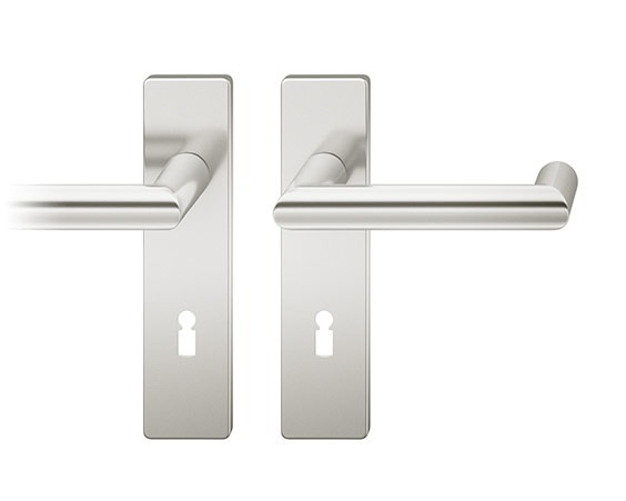 FSB Drückergarnitur mit Kurzschild 12 1016, VK 8, eckig, mit Nocken, Aluminium