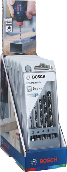 Bosch HSS PointTeQ Sechskantbohrer-Set in Schaukasten, 5-tlg., 26 mm