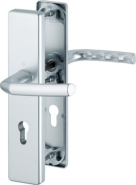HOPPE Schutz-Drückergarnitur Birmingham mit Langschild 1117/2221A/2440, 8/72 mm, Aluminium