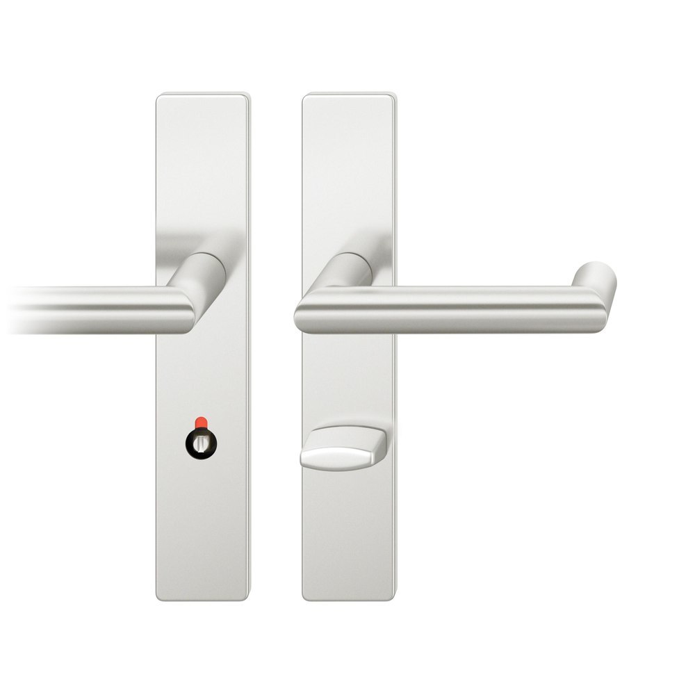 FSB Drückergarnitur mit Langschild 72 1016, eckig, AGL3, Aluminium