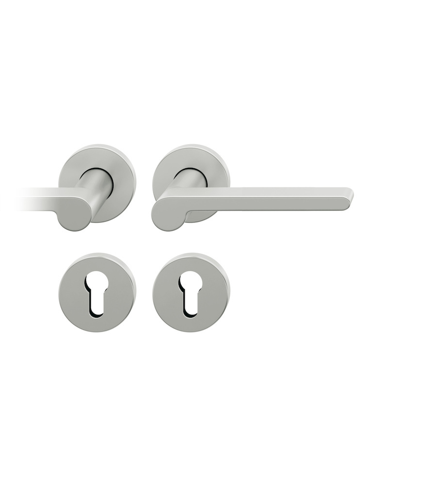 FSB Drückergarnitur mit Rosetten 12 1021, ASL, rund, VK 8,5 mm, mit Nocken, Aluminium