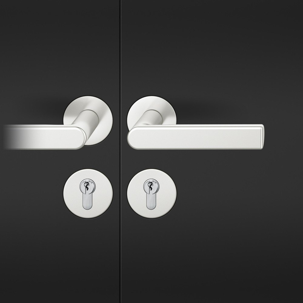 FSB Drückergarnitur mit Rosetten 72 1244, rund, flächenb., VK 8, AGL3, Aluminium