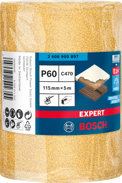 Bosch EXPERT C470 Schleifpapierrolle zum Handschleifen, 93&nbsp;mm, 5 m, K 40