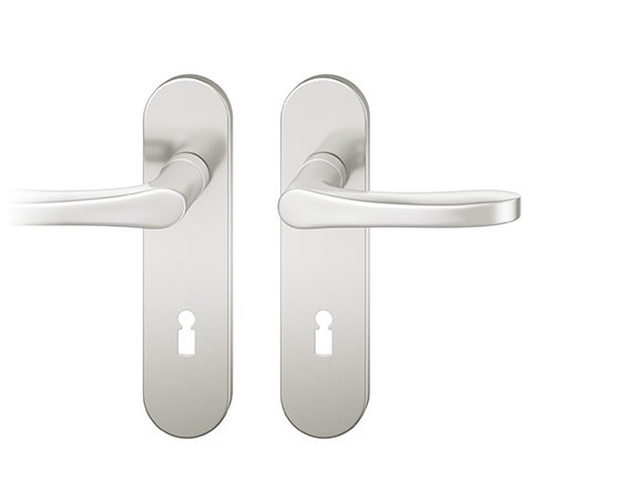 FSB Drückergarnitur mit Kurzschild 12 1106, VK 8, oval, mit Nocken, Edelstahl