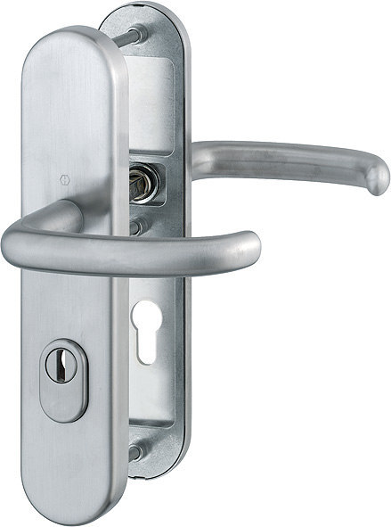 HOPPE FH Schutz-Drückergarnitur San Francisco mit Langschild FS-E1301F/3332ZA/3310, Edelstahl