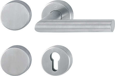 HOPPE FH Standflügelgarnitur Amsterdam mit Rosetten FS-E1400/42H/42HS, Edelstahl