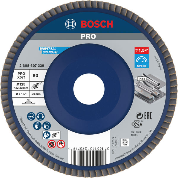 Bosch PRO X571 Fächerschleifscheibe, 125 mm