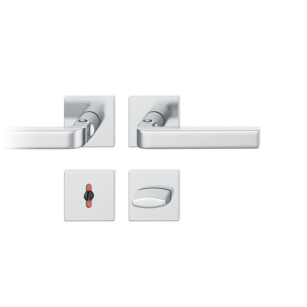 FSB Drückergarnitur mit Rosetten 12 1004, ASL, eckig, VK 8 mm, Edelstahl