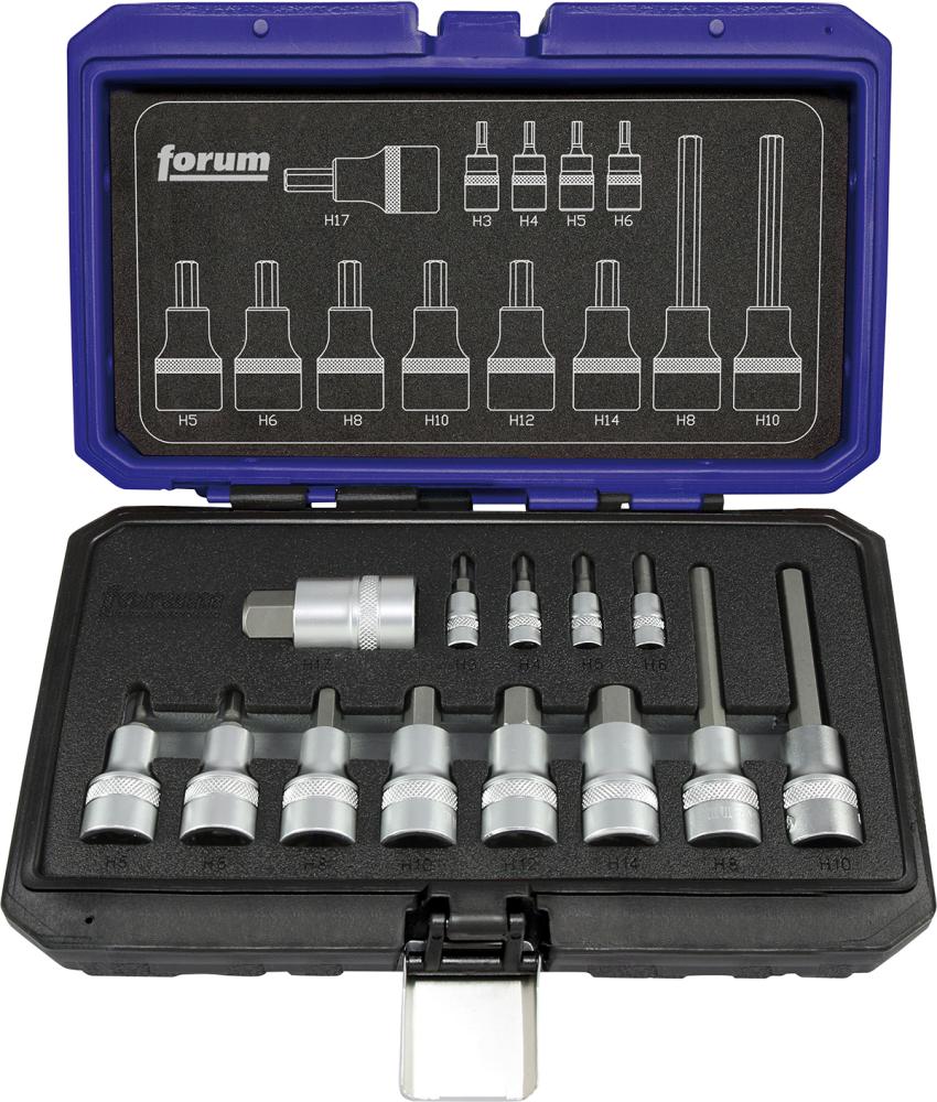 FORUM Einsatz-Garnitur  1/4+1/2" 13tlg. Innensechsk.