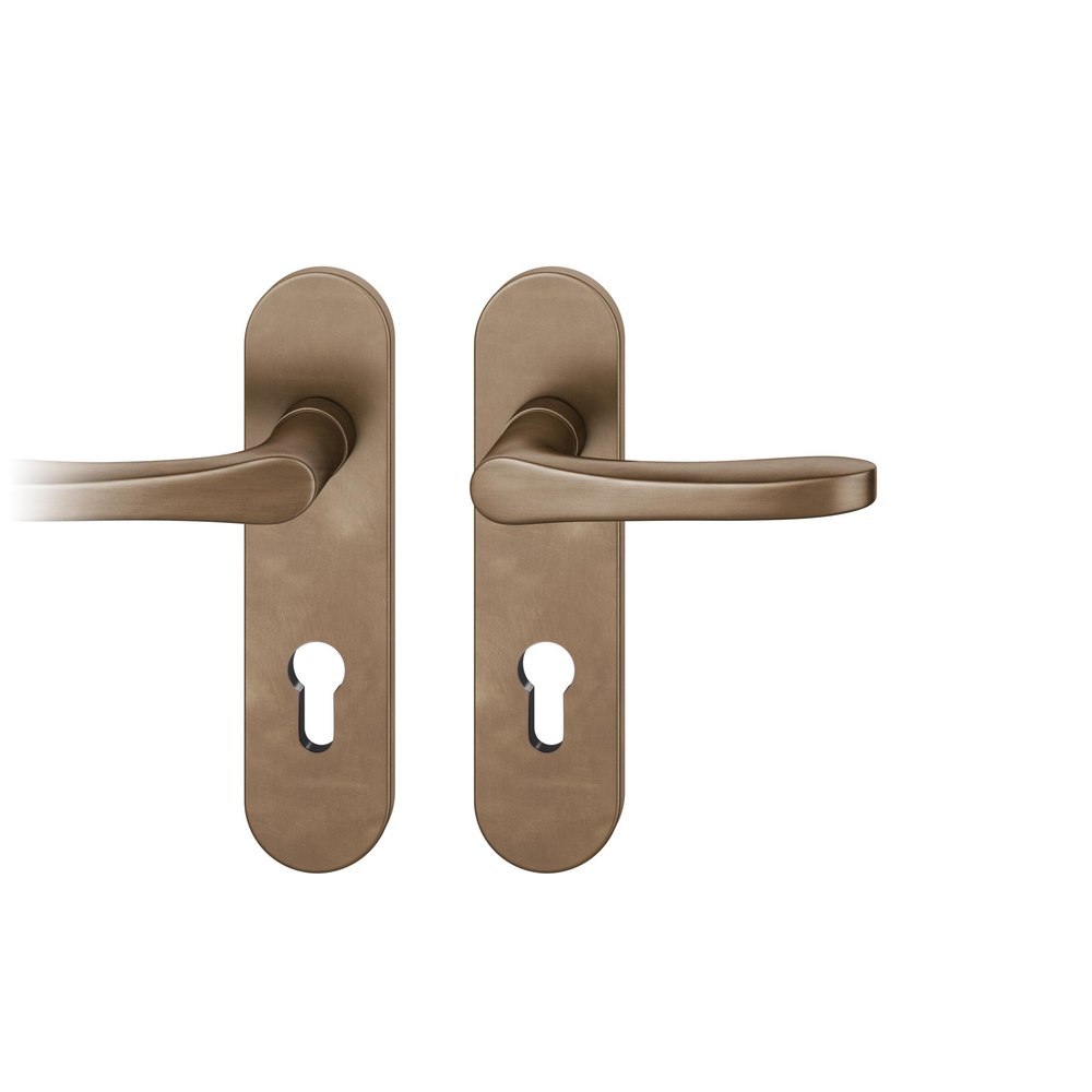 FSB Drückergarnitur mit Kurzschild 12 1106, VK 8, oval, mit Nocken, Bronze