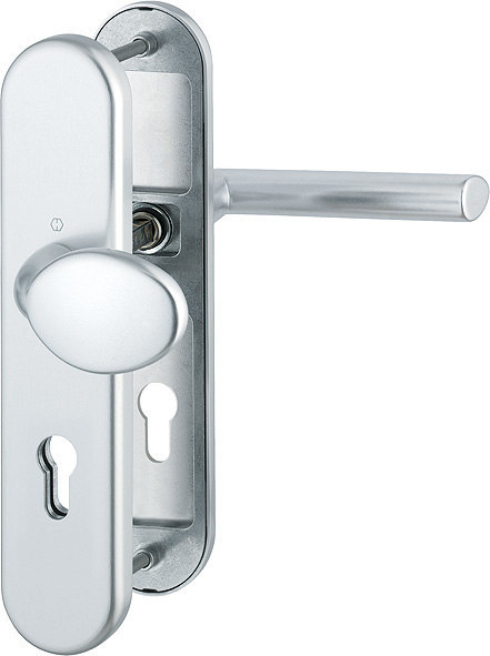 HOPPE FH Schutz-Wechselgarnitur Stockholm mit Langschild FS-76G/3331/3310/1140F, Aluminium