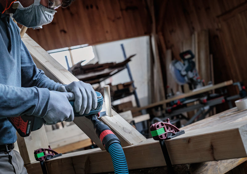 Anwendungsbild, Hobel, Holzwerkstatt, Baustelle, Klemmverschluss, Luftschlauch