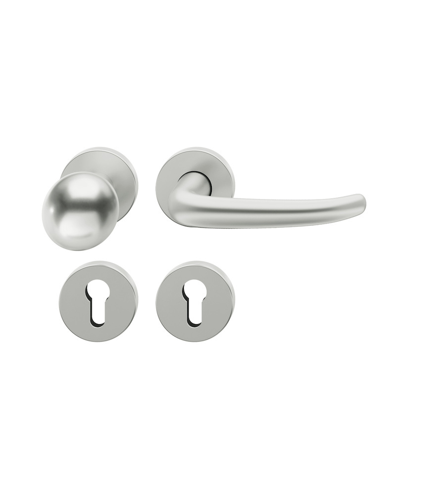 FSB Wechselgarnitur mit Rosetten 72 1023, AGL3, rund, VK 8 mm, Knopf 0802, Aluminium