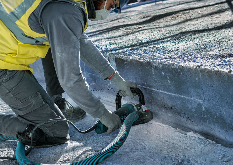 Anwendungsbild, construction, Schleifer, Beton, Staub, Arbeitsstelle