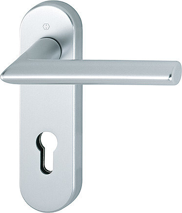 HOPPE FH Drückergarnitur Stockholm mit Kurzschild FS-1140/353KH, Aluminium