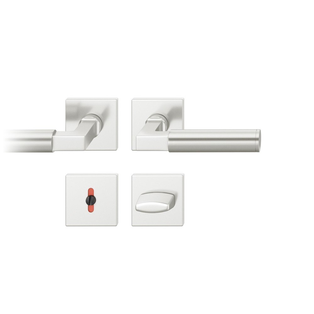 FSB Drückergarnitur mit Rosetten 12 1102, ASL, eckig, VK 8 mm, Aluminium